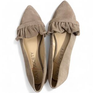 Sole Society Women's Taupe Suede‎ Loafers
